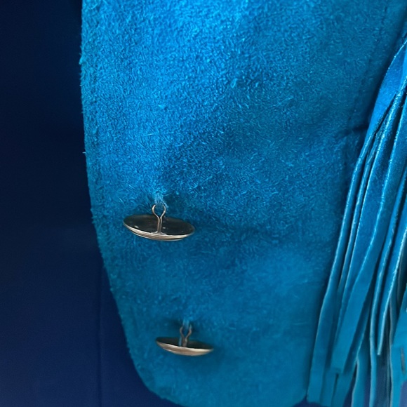 Pioneer Wear 80’s  fringe vest, turquoise EUC - Picture 10 of 11